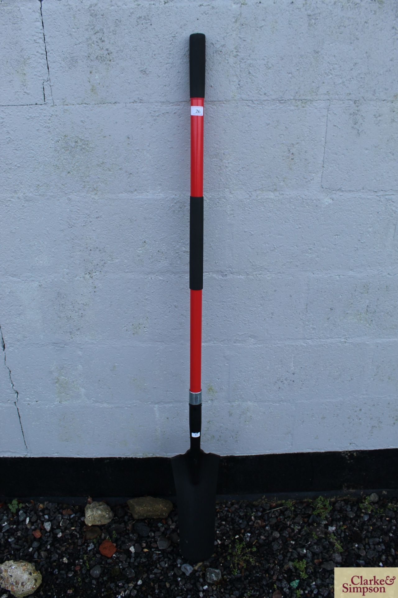 Long handled post hole spade.*