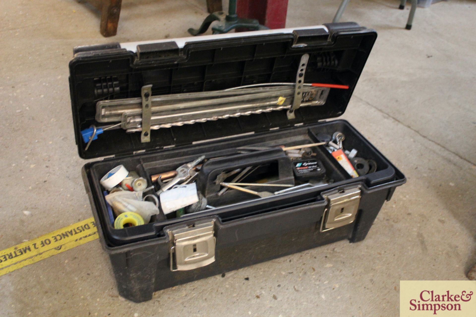 Stanley tool box with contents of tools. - Image 2 of 3