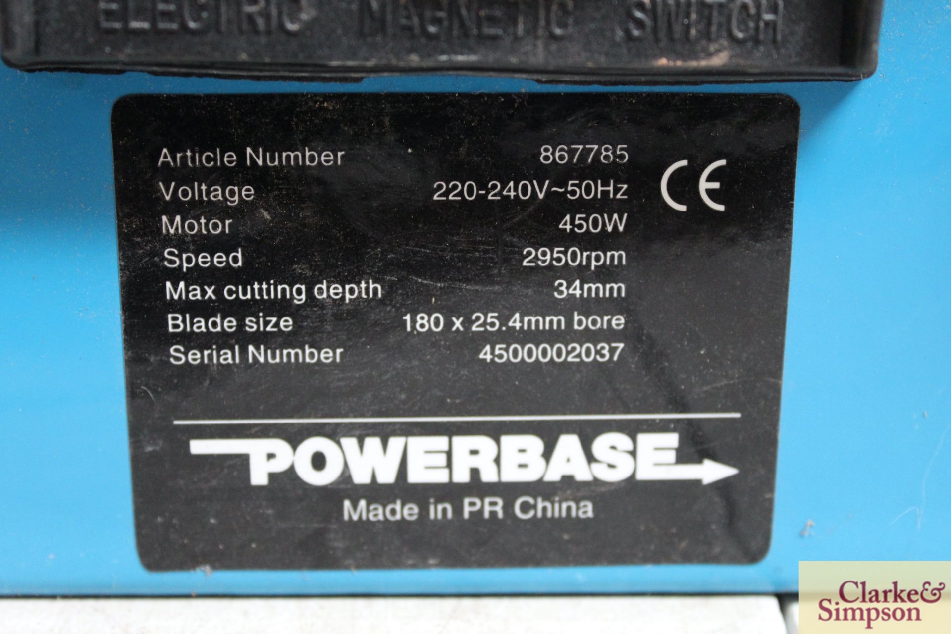 Powerbase 867785 240V tile cutter. - Image 5 of 5