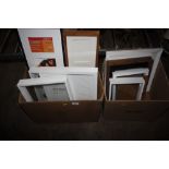 Two boxes of various picture frames