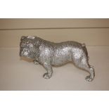 A glitter decorated model of a bulldog