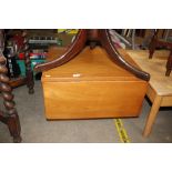 A modern polished wood low chest fitted single dra