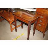 A mahogany work table with lift-up top