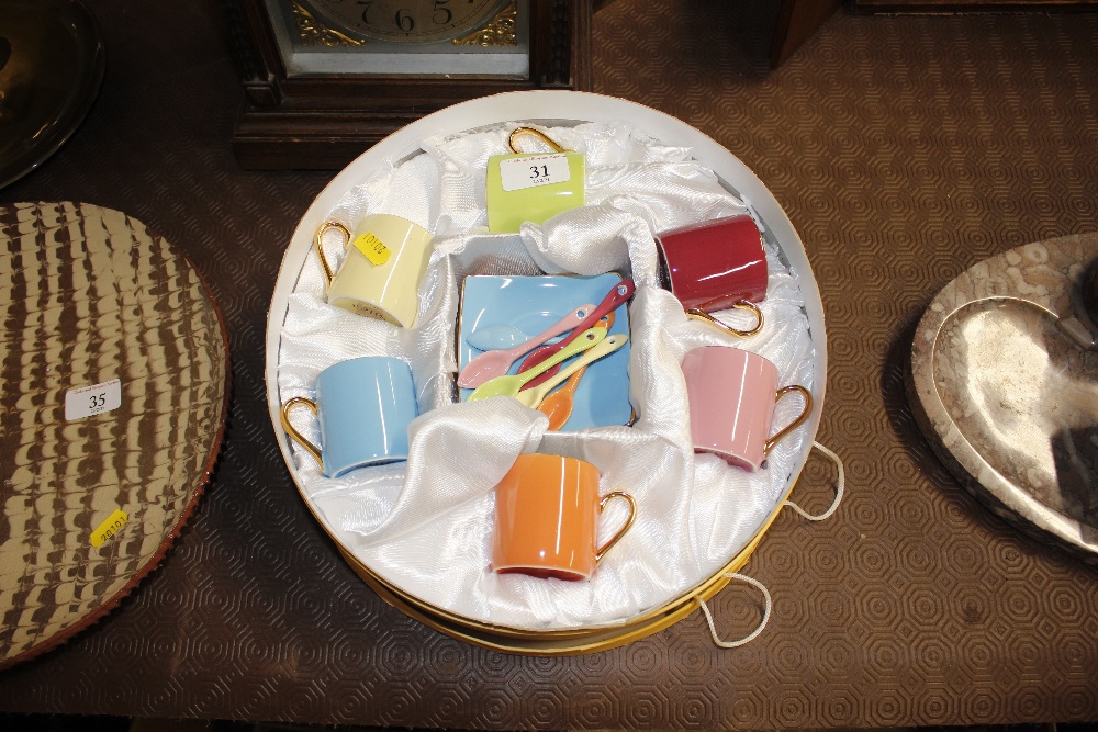 A set of Silea bone china coffee cans, saucers and