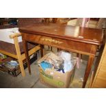 A continental mahogany fold over tea table