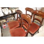 A set of four Victorian mahogany bar back dining c