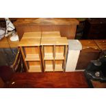 Four stripped pine CD units; and one other