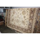 A floral patterned carpet, approximately 10' x 8'