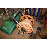 A garden hose reel