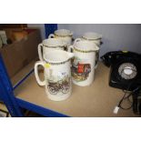 Five vintage jugs