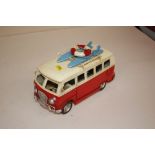 A model of a VW camper van