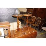 Two mahogany tripod wine table; and two vintage ph