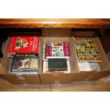 Three boxes of miscellaneous books