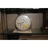 A Goliath chrome cased repeater alarm clock; toget