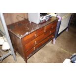 A mahogany chest of two short and two long drawe