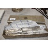 Six plated tea knives and forks
