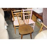 Three various kitchen chairs