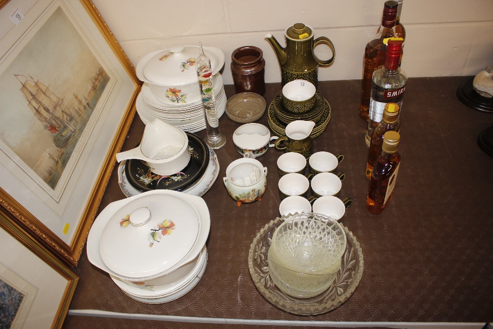 A Celtic pottery coffee set; various decorative pl