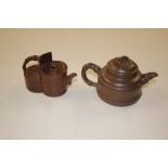 Two oriental Redware teapots