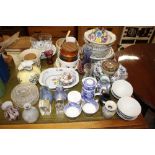 A collection of miscellaneous china and glassware