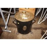 A brass coal bin