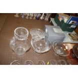 Various Dartington glass fruit bowls and a paperwe