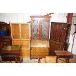 An Edwardian inlaid mahogany bureau bookcase