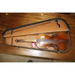 A cased violin for restoration