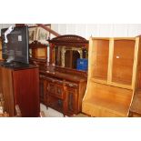 An Edwardian carved mirror back sideboard