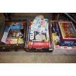 Three boxes of miscellaneous games and puzzles etc