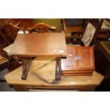 An oak lectern; and a mahogany stationery box