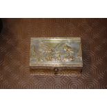 A Victorian silver plated jewellery box with a sto