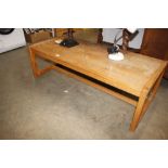 A retro low pine coffee table