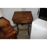 A vintage oak child's school desk