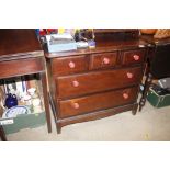 A Stag mahogany chest of three short and two long