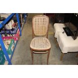 A bentwood style cane seat chair AF