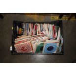 A box of various 45prm records