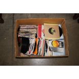 A box of 45 RPM records