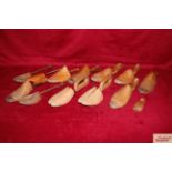 A quantity of vintage wooden shoe trees