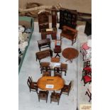 A quantity of dolls house furniture to include ova