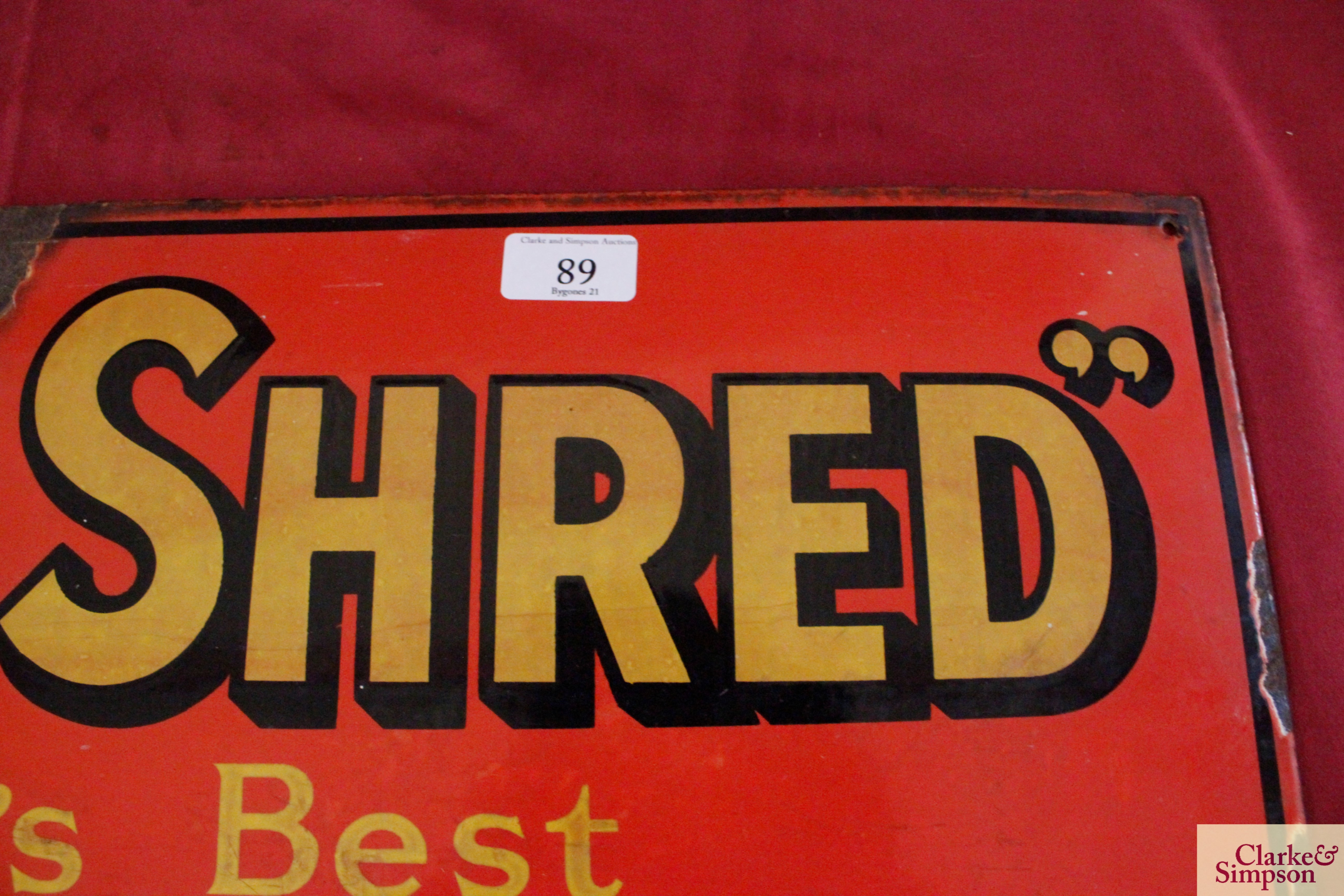 An enamel advertising sign for "Golden Shred, The - Image 5 of 14