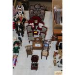 A quantity of dolls house soft furnishing furnitur