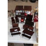 A quantity of dolls house furniture to include a p