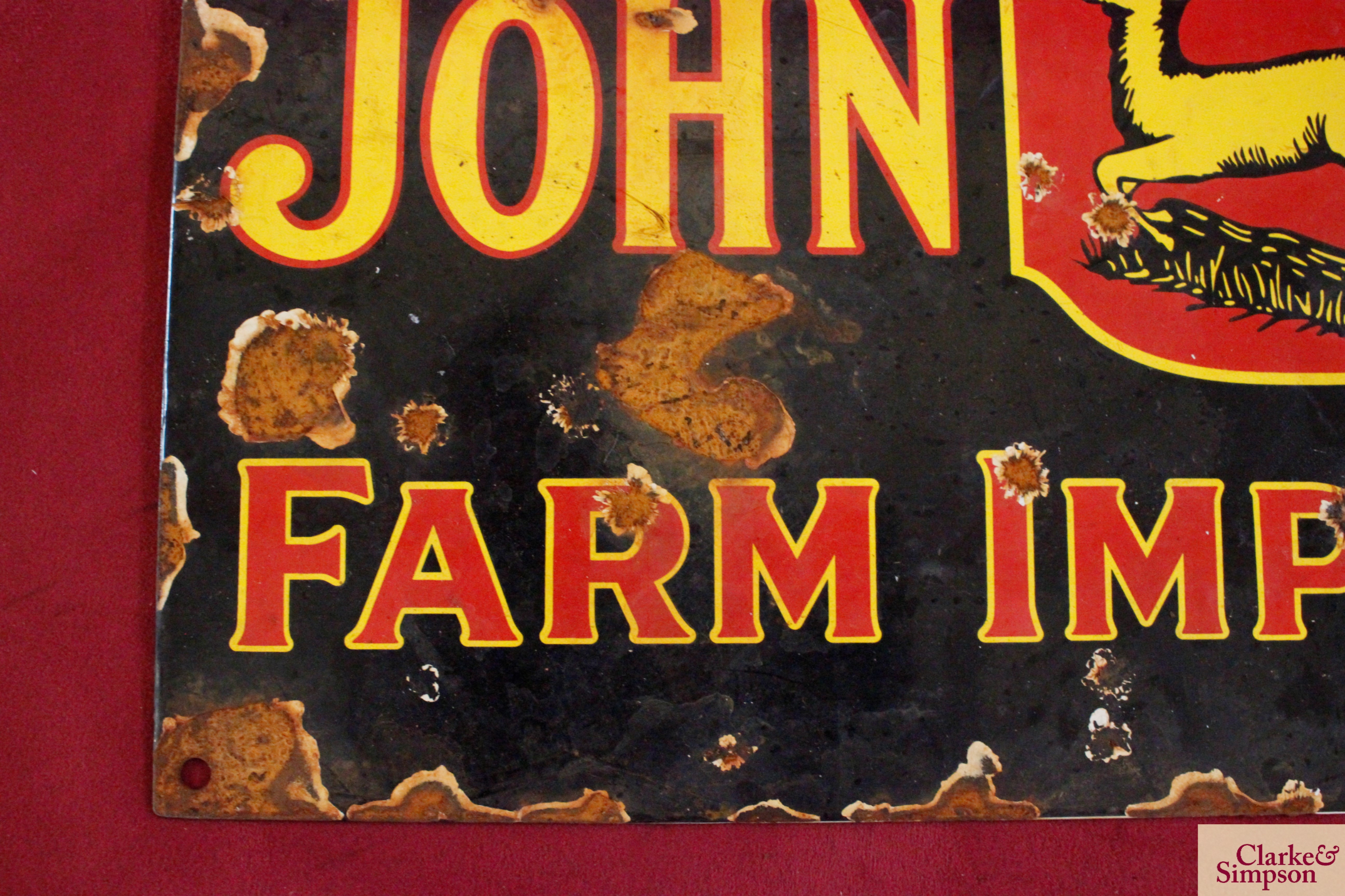 An enamel "John Deere Farm Implements" advertising - Image 8 of 14