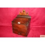 A large Georgian leather hinged candle or salt box