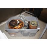 A box of miscellaneous wooden ware to include a bi