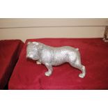 A glitter decorated model of a bulldog