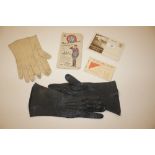 Two pairs of early 20th Century lady's leather glo