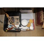 A box of miscellaneous items to include playing ca