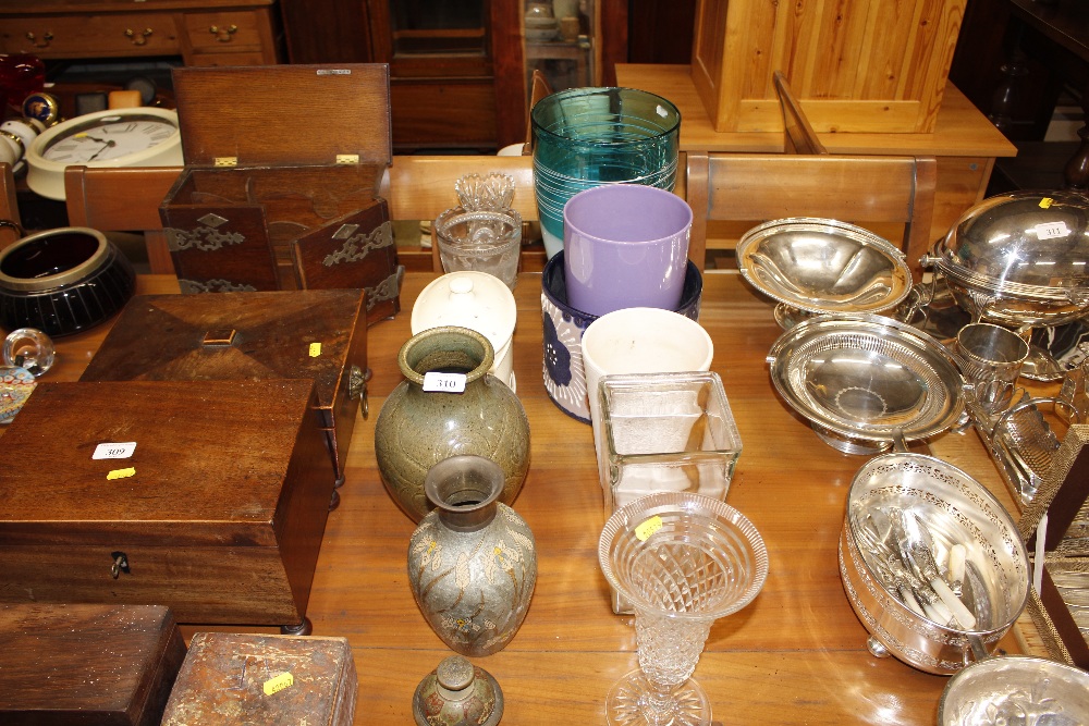 A quantity of various glass and other vases